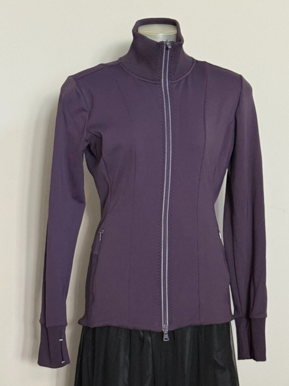 Athleta Ridge Jacket Size M Regal Plum Purple Full Zip Thumbholes